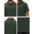 thumbnail image 7 of DARING DIVA Men's Jacquard Short Sleeve Button Down Collared Polo Shirts S Green, 7 of 7