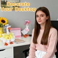 thumbnail image 4 of Miguan 6 Sets Mini Desk Goose Outfits 7 inches Mini Desk Goose Clothes with Cute Felt Hat Necklace Dresses and Sunglasses for Magnetic Porch Geese Key Holder Decor Gifts, 4 of 7