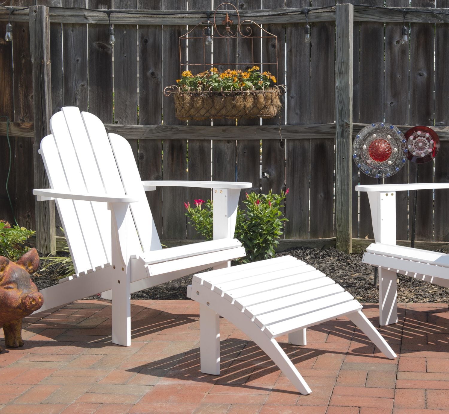 White Adirondack Outdoor Ottoman
