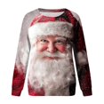 thumbnail image 7 of Futezty Women's Raglan Shirt Christmas Tops Long Sleeve Xmas Pullover Blouse Red Glass Santa Hat Graphic Sweatshirt, 7 of 7