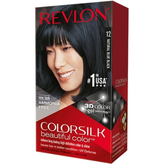 Revlon Colorsilk Beautiful Color, Natural Blue Black [12] 1 ea (Pack of 4)