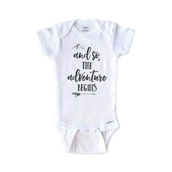 And So The adventure Begins baby onesie - surprise baby birth pregnancy announcement - White 3-6 Months