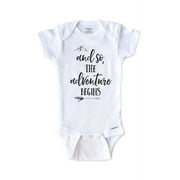 And So The adventure Begins baby onesie - surprise baby birth pregnancy announcement - White 3-6 Months