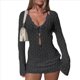 thumbnail image 1 of Vestido de Crochet de Larga para Mujer Negro M, 1 of 9