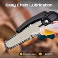 thumbnail image 3 of Shinylink  Mini Chainsaw Cordless 6 inch with 2 Battery, Mini Power Chain Saw with Security Lock, Electric Chainsaw, Handheld Small Chainsaw for Tree Trimming Wood Cutting, Orange, 3 of 6