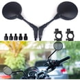 thumbnail image 2 of Motorcycle Rear View Side Mirrors mm Chrome for Honda Sports Bike Suzuki Scooter Cruiser, 2 of 7