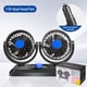 thumbnail image 4 of Ventilador de coche, pequeño ventilador giratorio de doble cabezal, suministros para camiones de 5 V/12 V/24 V, gran refrigeración eólica, ventilador de escritorio silencioso., 4 of 7