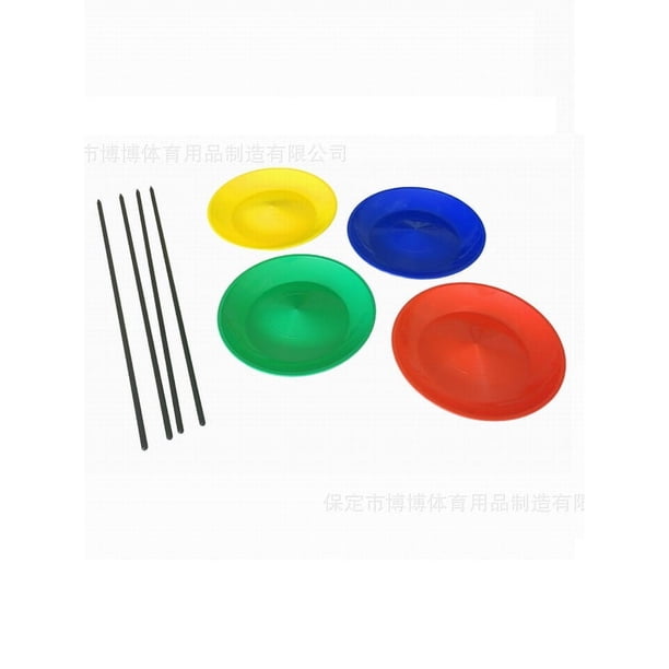 Juego de 2 platos de malabarismo con palos, juguete de malabarismo de circo, plato giratorio multicolor para fiestas, entretenimiento para principiantes.