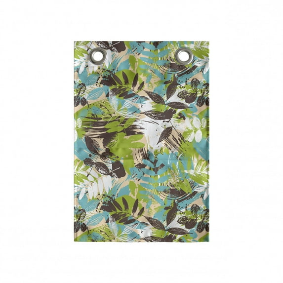 Botanical Hanging Pocket Organizer, Abstract Exotic Leaves Floral Art Grunge Print Illustration, Printed Polyester Storage Bag with Pockets, 14" x 20", Seafoam Apple Green