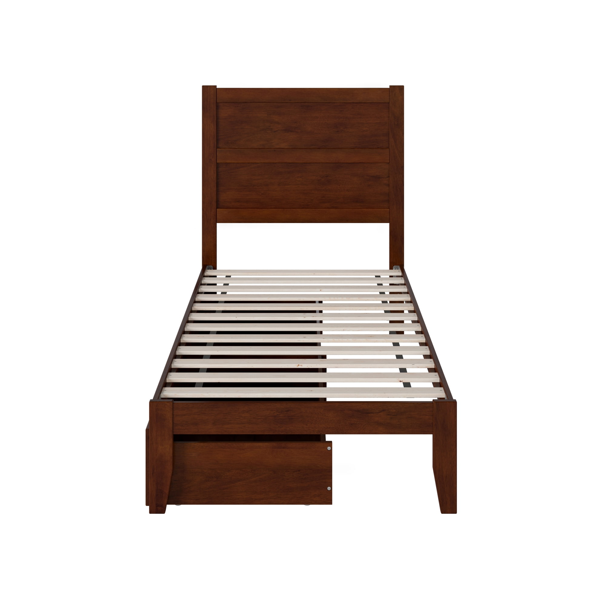 AFI NoHo 14" Twin Wood Platform Bed Frame with Set of 2 Storage Drawers, Walnut