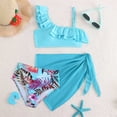 thumbnail image 4 of Kiijoy Girls 3 Piece Swimsuit Ruffle Bikini Set Cover Up Skirt Bathing Suit, Sizes 5-12, 4 of 4