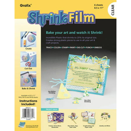 Grafix Inkjet Shrink Film, 8-1/2 X 11 in, Clear, Pack of