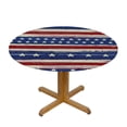 thumbnail image 3 of BANET of July Tablecloth Round Patriotic American Flag Tablecloths Washable Wrinkle Stain-Resistant Table Cloth Polyester Table Cover for Day Memorial Day 31"-35, 3 of 8