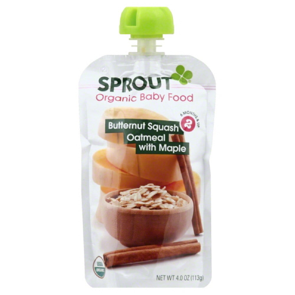 Sprout Organic Baby Food, Stage 2 Pouches, Butternut Squash Oatmeal with Maple, 4.0 Oz Walmart
