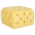 thumbnail image 2 of SAFAVIEH Kenan Modern Solid Velvet Tufted Ottoman, Sunflower Yellow, 2 of 5
