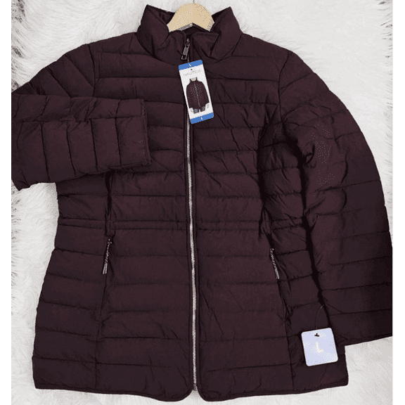 Nautica Women's Puffer Jacket Burgundy Large
