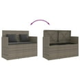 thumbnail image 5 of vidaXL Garden Bench with Cushions Grey Poly Rattan, 5 of 5