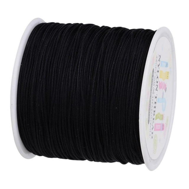 Abbracc 90m/roll Macrame Cord Nylon Cord briaded string beading thread Black