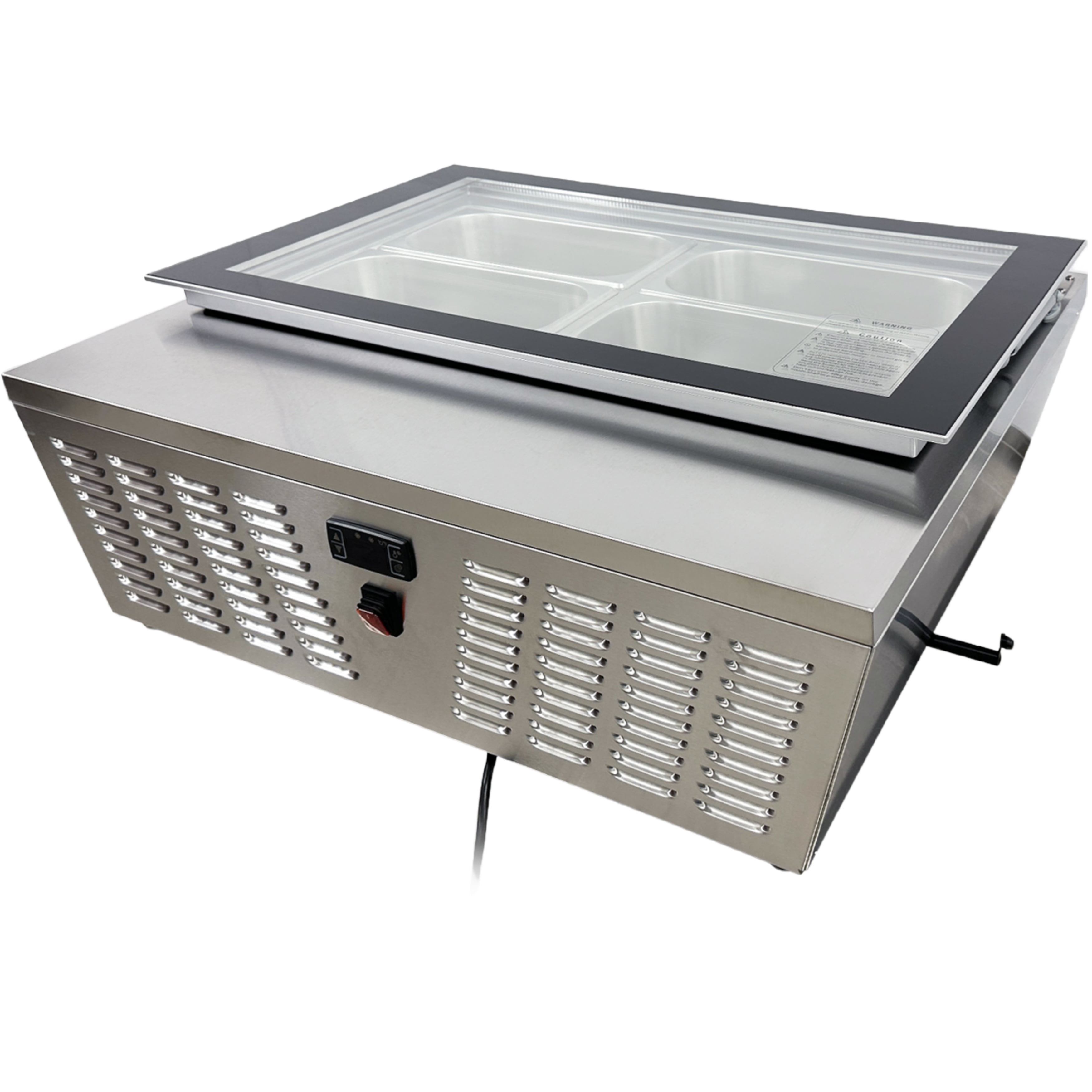 NSF 32 in. Countertop Gelato Ice Cream Display Freezer 2.4 cu.ft. 4 Pan Display Freezer Stainless Steel