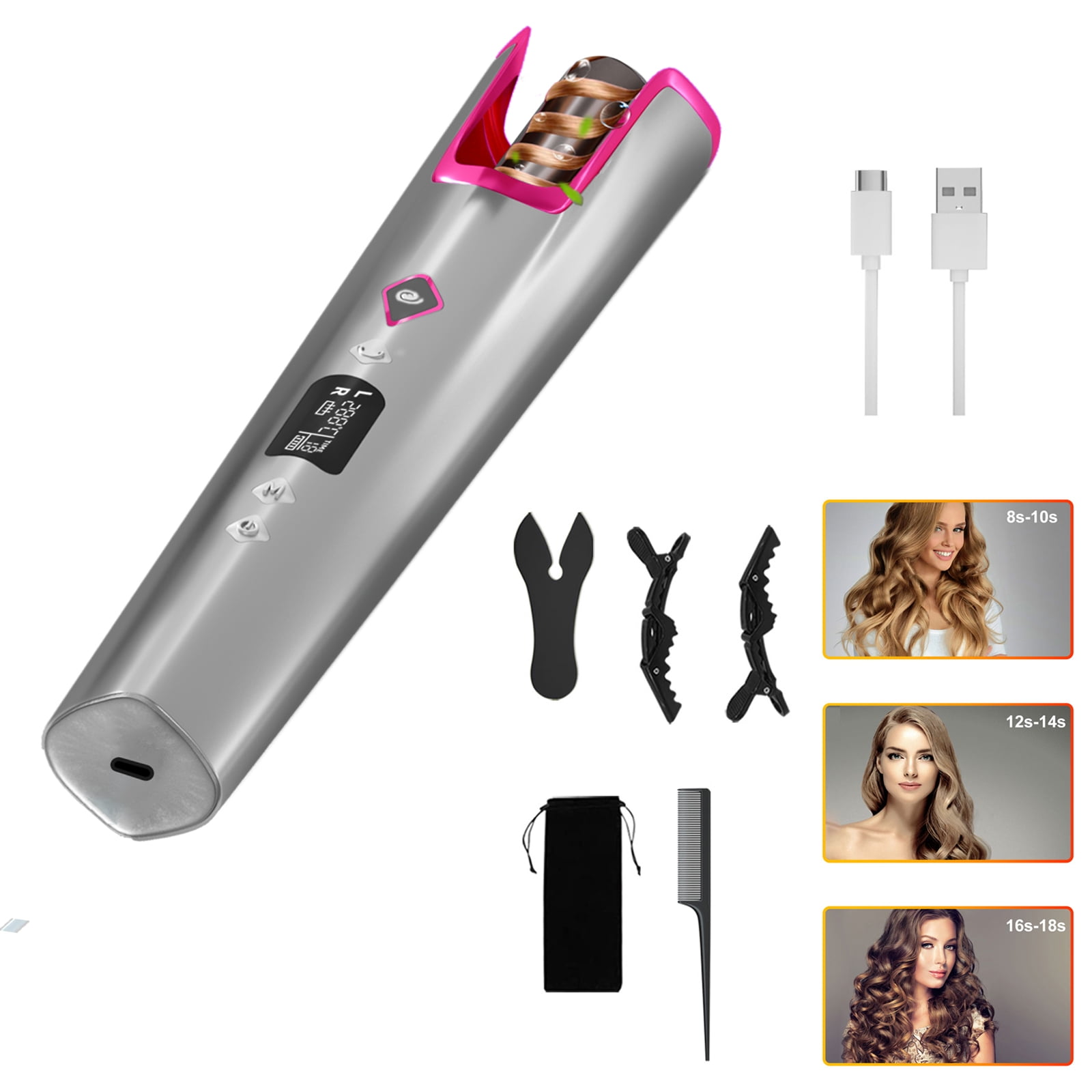 Asge Hair Curler, Automatic Curling Iron,Cordless Automatic Hair Curler