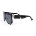 thumbnail image 3 of 90s Designer Oversize Cat Eye Fashion Chic Sunglasses All Black, 3 of 4
