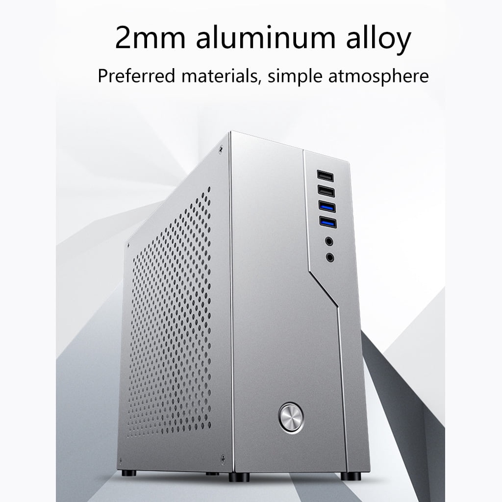 FH01 Mini ITX Computer for Case All Aluminum HTPC Office Home Theater Computer Box Desktop Chassis Front USB 3.0