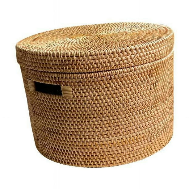 Cesta de almacenamiento tejida, cesta de ratán, cesto para ropa, caja de almacenamiento portátil multifuncional, organizador de artículos diversos