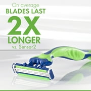 Gillette Sensor 3 Sensitive Men 3 Blade Disposable Razor,4 count