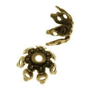 Antiqued Brass Openwork Flower Bead Caps - 9mm (24)