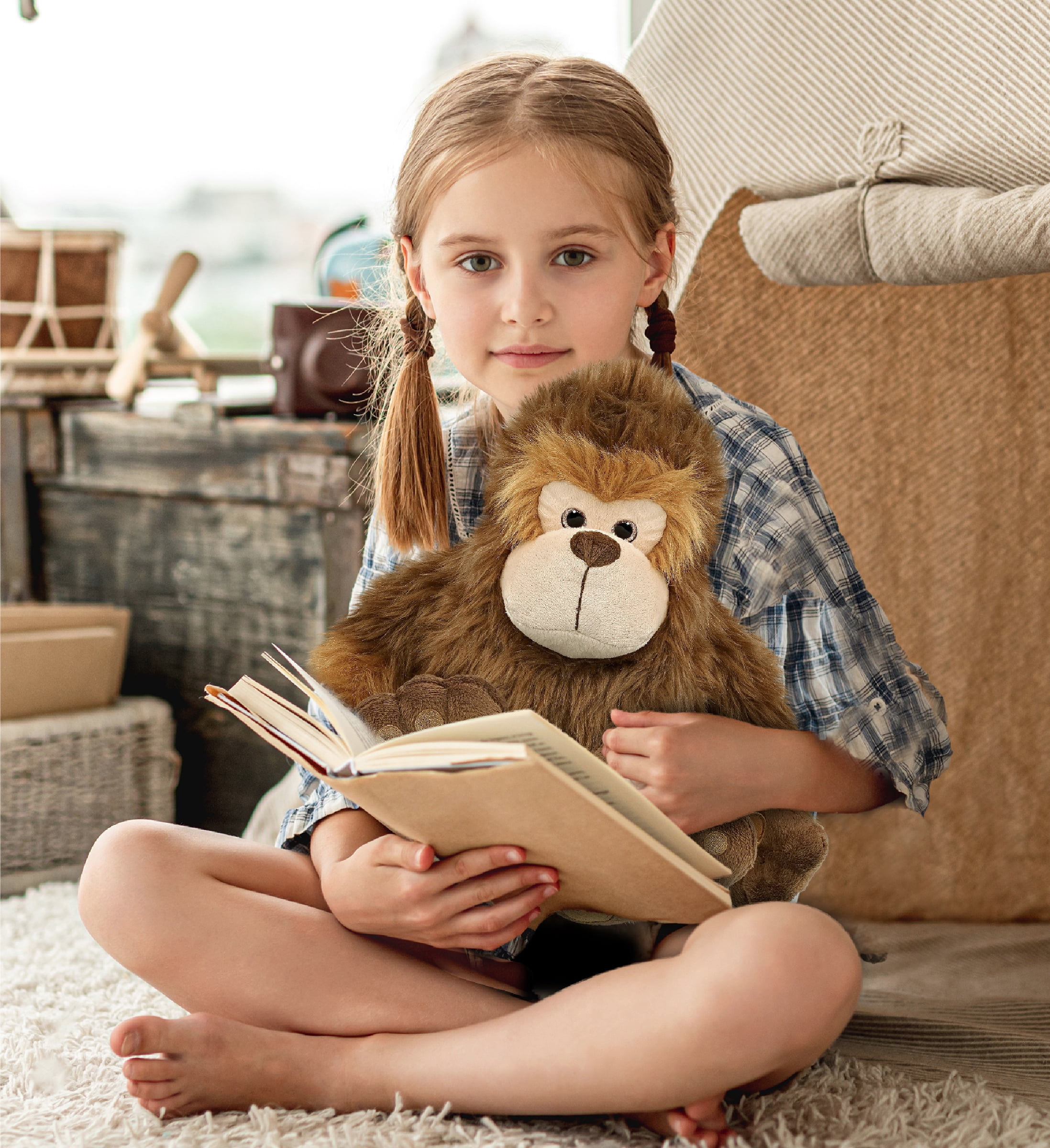 DolliBu Big Foot Super Soft Stuffed Animal, Cute Realistic Ape-Like Stuffed Animals for Girls, Boys, Cute Adults Animal Gifts, Kids Nursery Decor for Newborn, Cuddly Soft Baby Plush Toys - 12 Inches