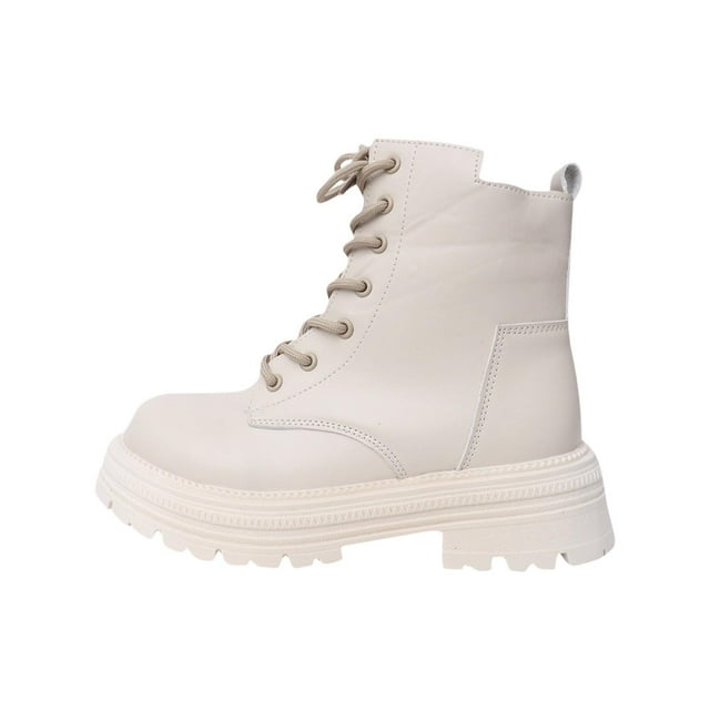 Wensltd Bottines à Talon Bas Épais pour Femmes Largeur Grand Confortables d'Automne à Lacets Bottines Courtes Chaussures