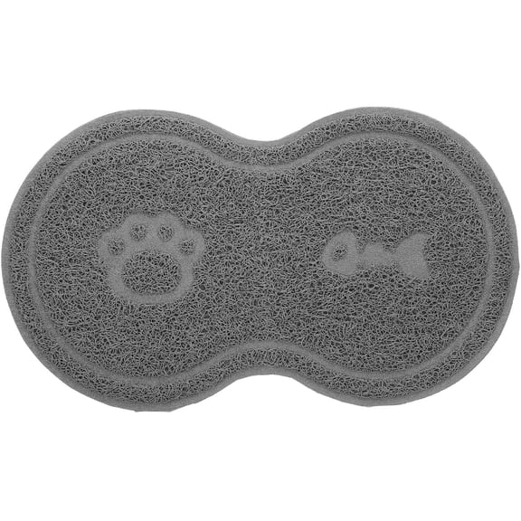 STOBOK Cat Litter Mat Grey with Non Slip Backing Absorbs Dirt and Sand Easy to Clean Durable Pet Mat