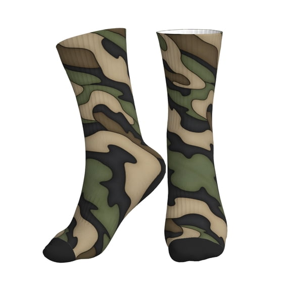 Athletic Socks Camouflage Sport Running Calf Socks Crew Socks for Men Women