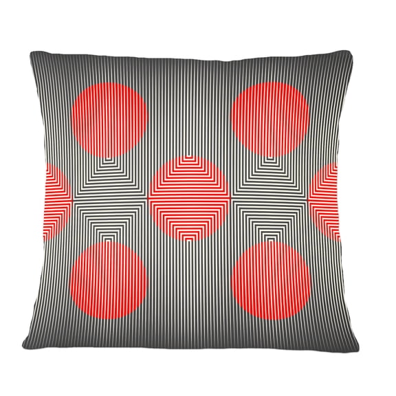 Designart Modern Circle and Line Geometric Pattern' Mid-Century Modern Throw Pillow - 12x20