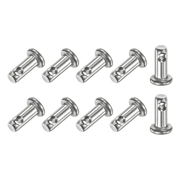 Uxcell 10-Pack Single Hole Clevis Pins, M4 x 10mm 304 Stainless Steel Flat Head Clevis Pins
