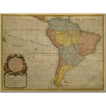 Trademark Art 'Map of South America, 1700' Canvas Art by Guillaume Delisle