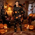 thumbnail image 2 of Halloween Family Pajamas Set Long Sleeve Crew Neck, Soft Matching Halloween Pajamas with Pumpkin Lantern Autumn Leaf Print, Cozy Family Halloween Pajama Set Sleepwear, 2 of 4