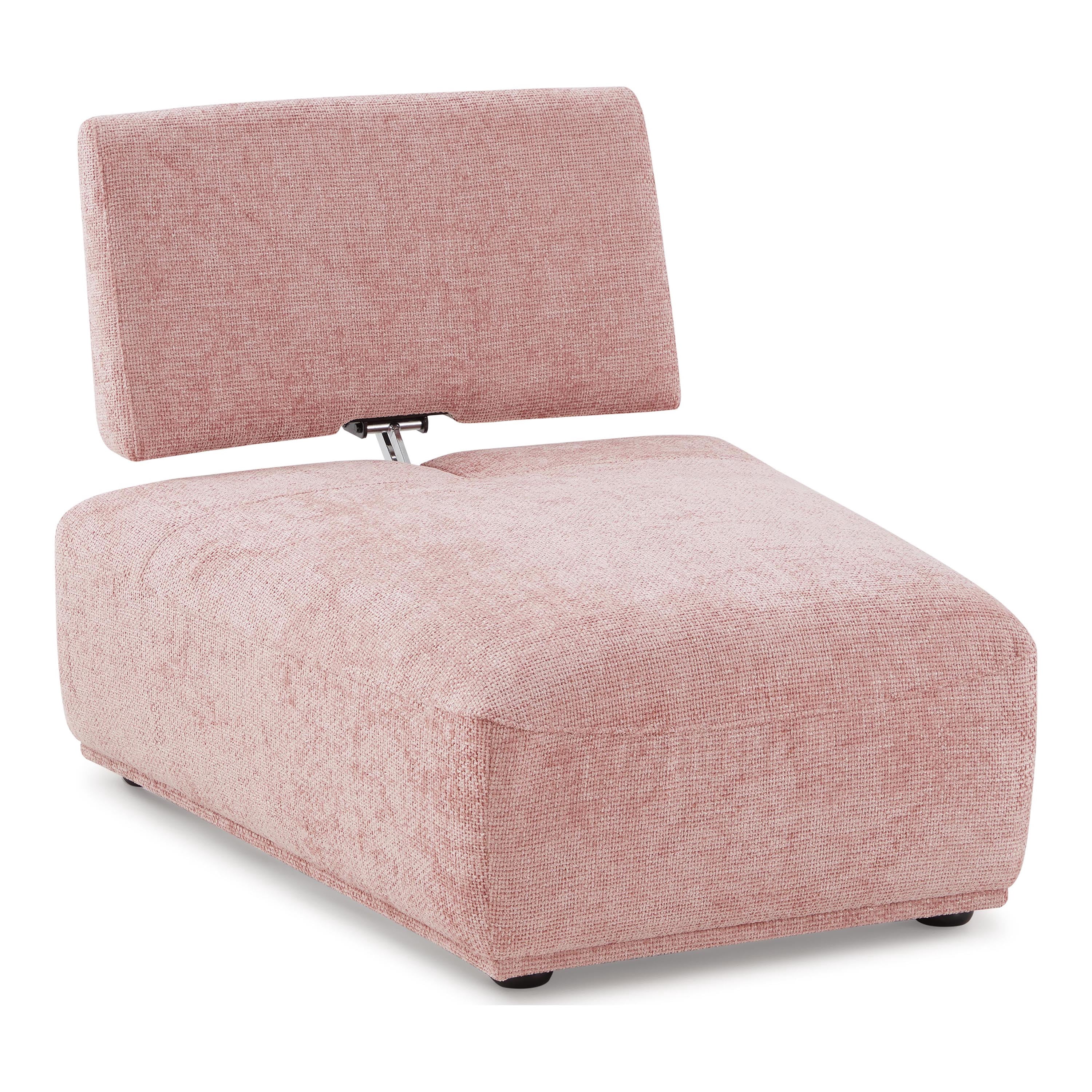 Furniture of America Tatiana Modern Fabric Modular Curved Armless Indoor Chair with Adjustable Backrest, Pink