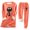 Orange-S2, variant on successthop Halloween Pajamas for Women Fleece Thick Long Sleeve Crew Neck with Pant 2 Pieces with Pockets Loungewear