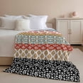 thumbnail image 2 of Throw Blanket for Couch Boho Ethnic Soft Fleece Flannel Blankets Cozy Lightweight Blanket for Home Sofa Living Room Bohemian Geometric Stripes Orange Bed Throws 40" x 50", 2 of 9