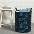 thumbnail image 6 of Gukieu Spacecraft Print Round Dirty Clothes Bag, Waterproof Standing Home Bathroom Storage Basket Car Trunk Storage Bag-Medium, 6 of 6