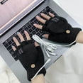 thumbnail image 3 of karymi USB Heating Gloves Winter Heated Mittens Warm-sided Heating Half Hands USB Heating Gloves Students and Women Anti-Slip Ski Hand Gloves Birthday Gifts for Men, 3 of 5