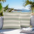 thumbnail image 3 of Throw Pillow Covers 26x26 Inch Set of 2, Sage Green Lines Waterproof Outdoor Pillow Covers, Modern Simple Striped Pattern Beige Decorative Cushion Pillowcases for Couch, Sofa, Bed, Garden, Patio, 3 of 9