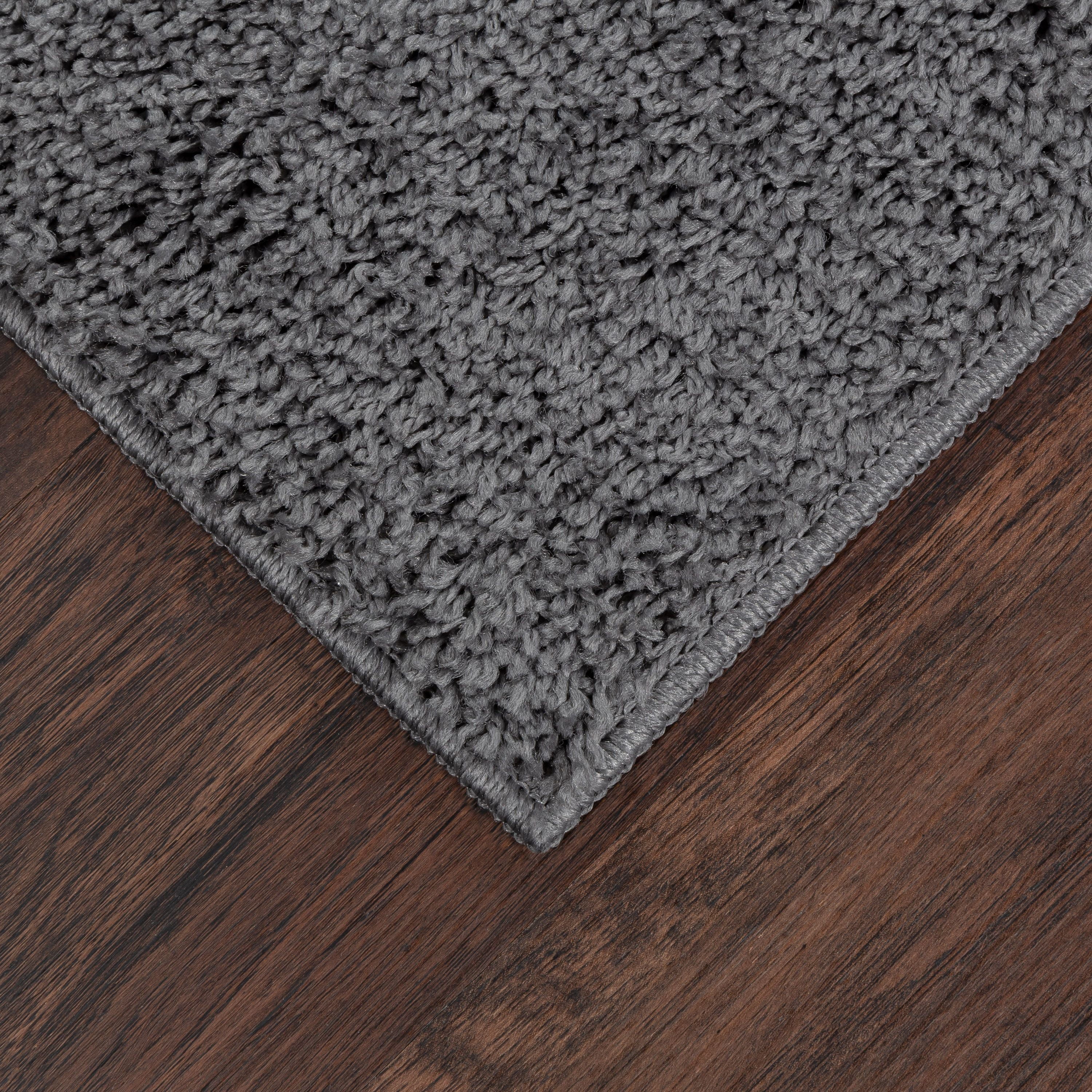 (2 pack) Mainstays Traditional Solid Gray Shag Indoor Runner Rug, 1'9"x5'