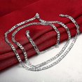 thumbnail image 3 of Collar de cadena Figaro de plata 925 de 40-75 cm y 4 mm para mujer y hombre, collar largo, joyería de hip hop, regalo, 3 of 5