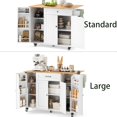 thumbnail image 3 of Noelse Kitchen Island with Storage, Island Table for Kitchen with Drop Leaf, Spice Rack, Towel Bar for Small Kitchens, White, 3 of 11