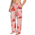 thumbnail image 2 of Uemuo Cute Mushroom1 Pattern Men's Wide Leg Palazzo Lounge Pants with Pockets Light Weight Loose Comfy Casual Pajama Pants-Medium, 2 of 9