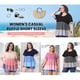 thumbnail image 4 of Blusas de mujer de talla grande Agnes Orinda, con volantes, encaje, cuello redondo, de manga corta, casuales y fluidas, 1X, negras, 4 of 8