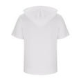 thumbnail image 4 of Chiccall Mens Short Sleeve Hoodie Solid Casual Summer Sweatshirts with Pocket White, 4 of 5