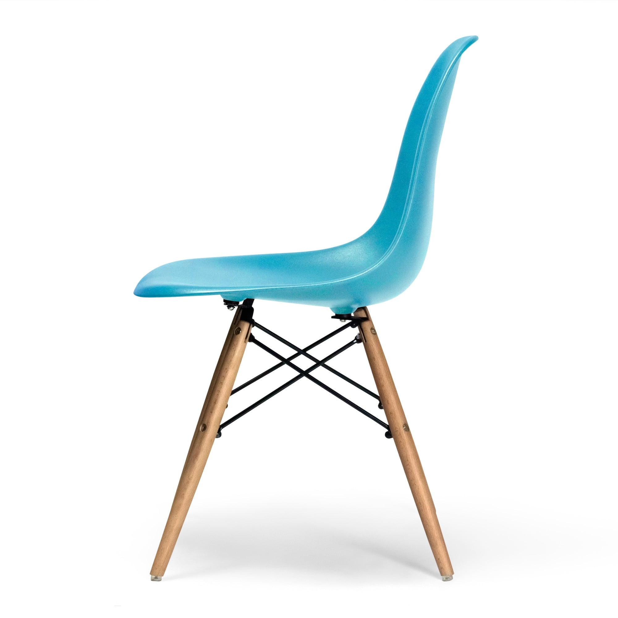Paris-2 Side Chairs with Natural Legs (Set of 2) Blue